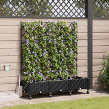 Tuin Pot met Irrigatie en Wielen 3 st Zwart 120 x 40 x 132 cm
