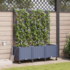 Tuinplantenbak met irrigatie en wielen 120x40x148 cm grijs