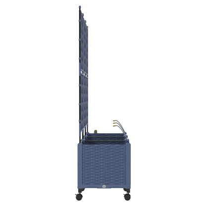 Tuin Pot met Irrigatie en Wielen 3 st Grijs 120 x 40 x 148 cm