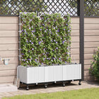 Tuin Pot met Irrigatie en Wielen 3 st Wit 120 x 40 x 148 cm PP