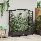 Verhoogd tuinbed met klimrek 169x40x129 cm bruin