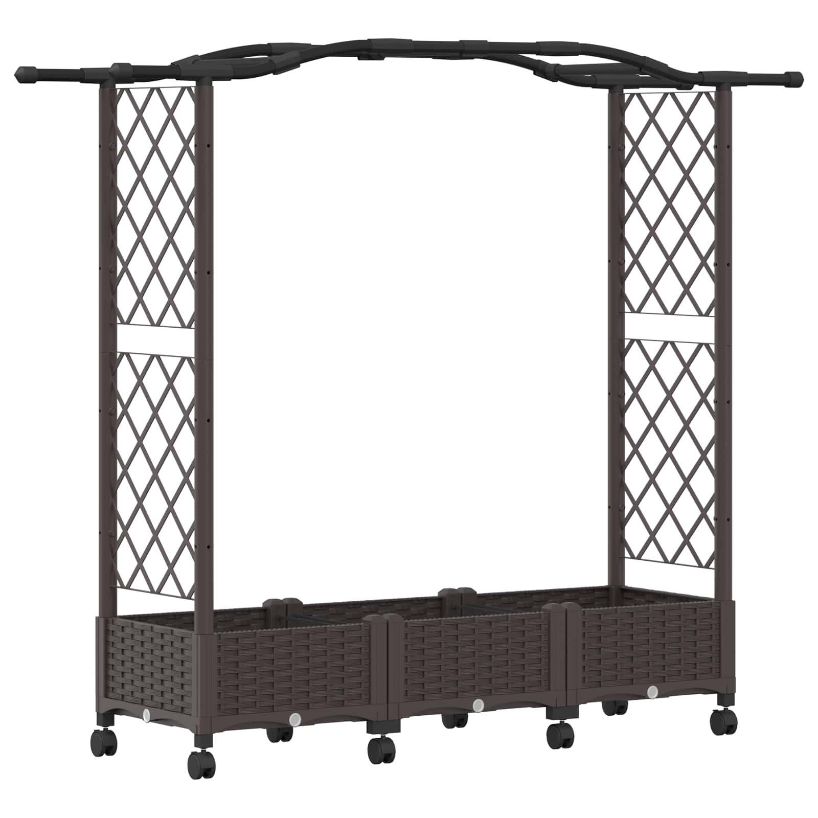 Verhoogd bed met klimrek en wielen Bruin 169 x 40 x 129 cm PP