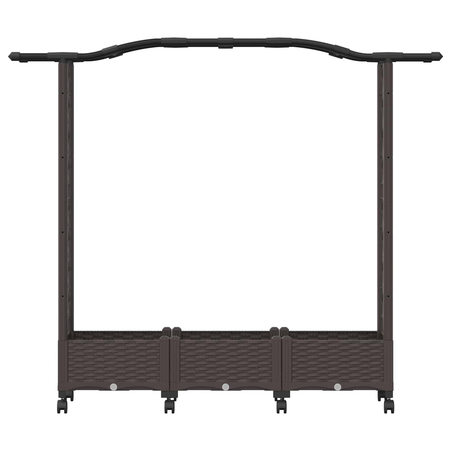 Verhoogd bed met klimrek en wielen Bruin 169 x 40 x 129 cm PP