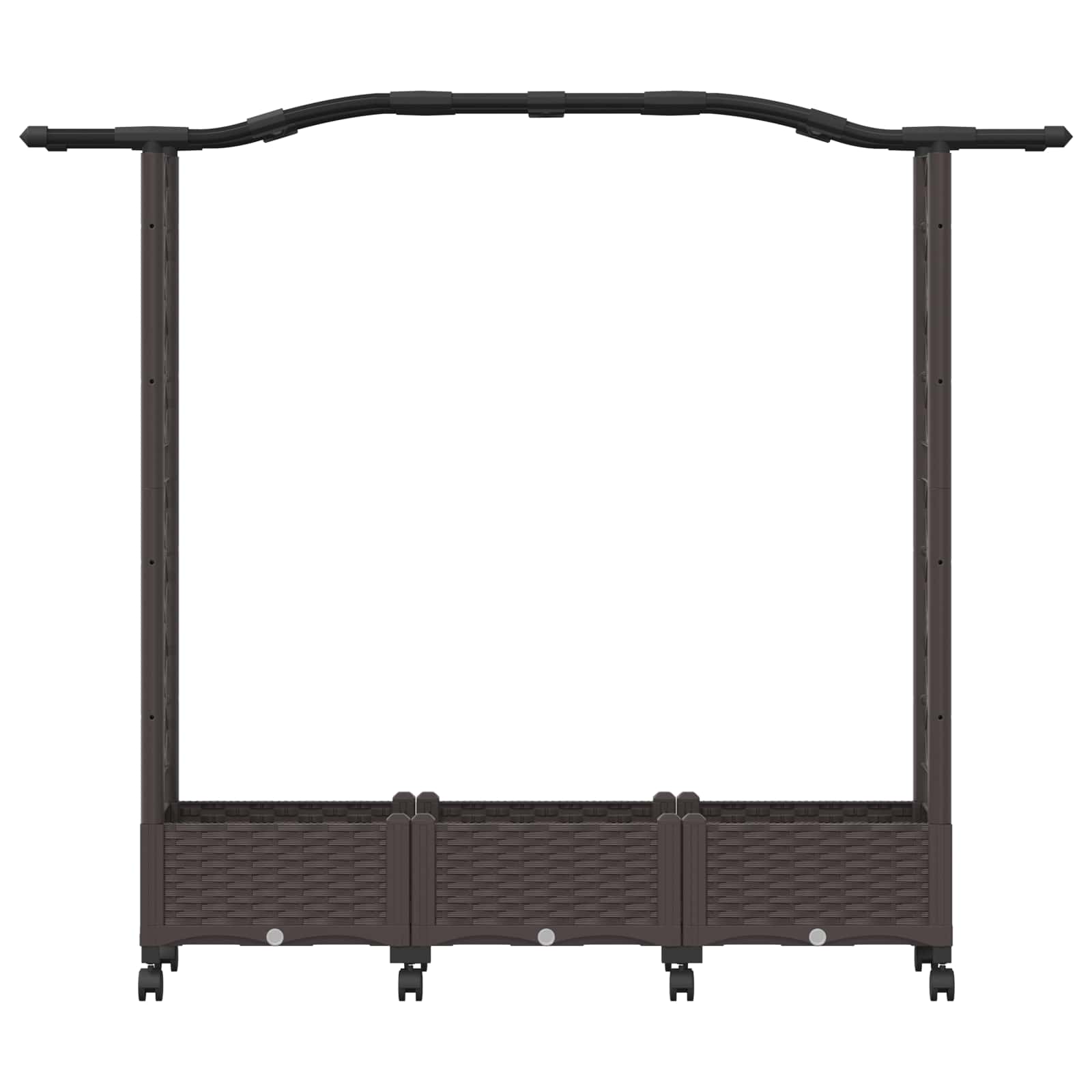 Verhoogd bed met klimrek en wielen Bruin 169 x 40 x 129 cm PP