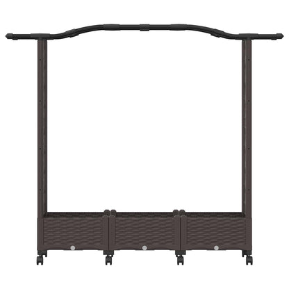 Verhoogd bed met klimrek en wielen Bruin 169 x 40 x 129 cm PP