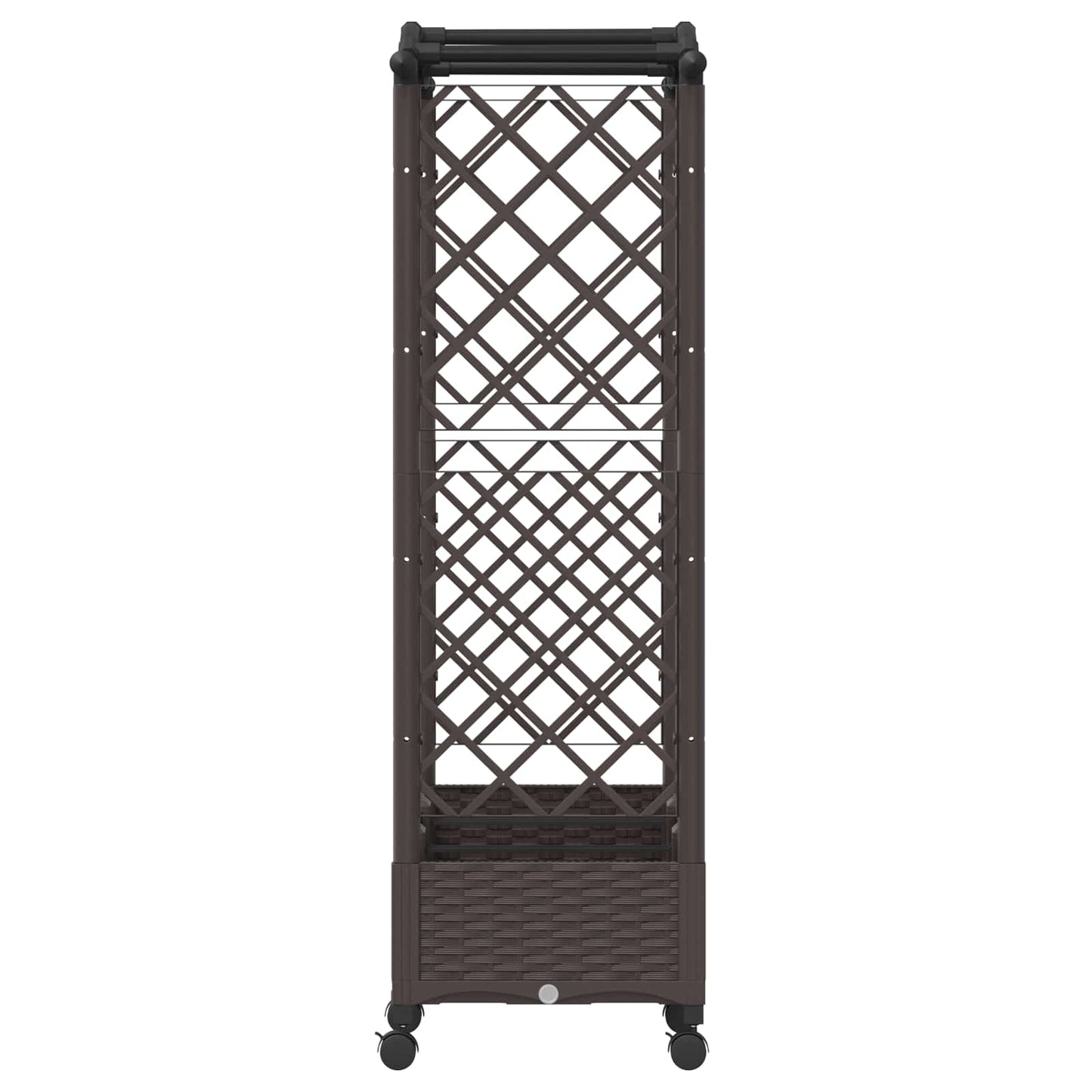 Verhoogd bed met klimrek en wielen Bruin 169 x 40 x 129 cm PP