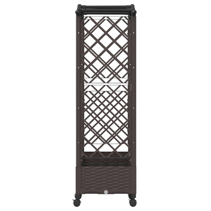Verhoogd bed met klimrek en wielen Bruin 169 x 40 x 129 cm PP