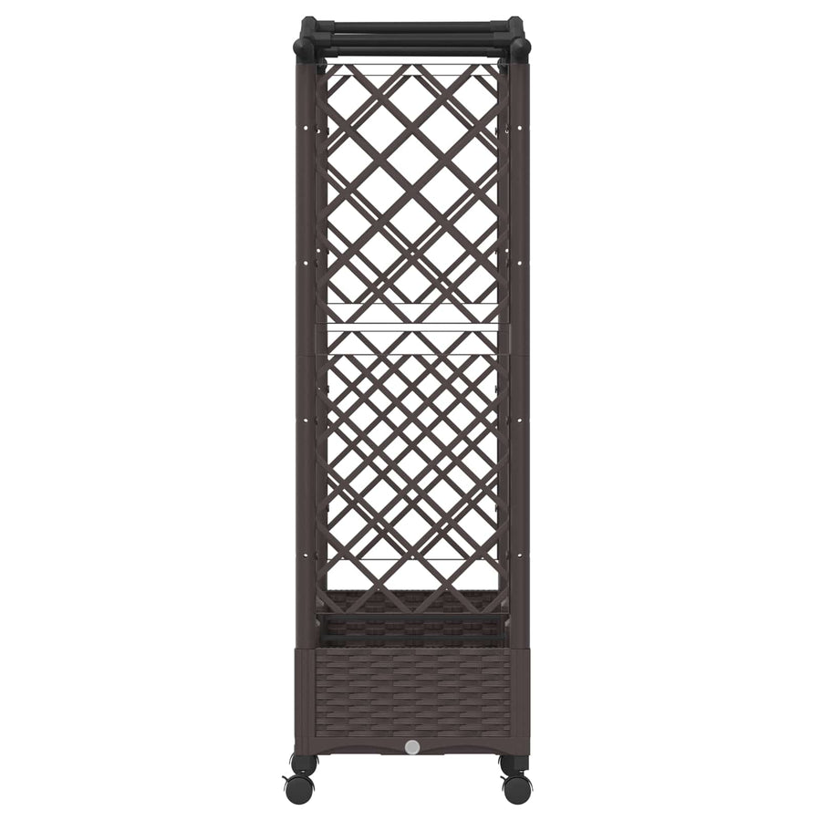 Verhoogd bed met klimrek en wielen Bruin 169 x 40 x 129 cm PP