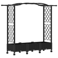 Verhoogd Bed met Trellis en Dak Zwart 169 x 40 x 129 cm PP