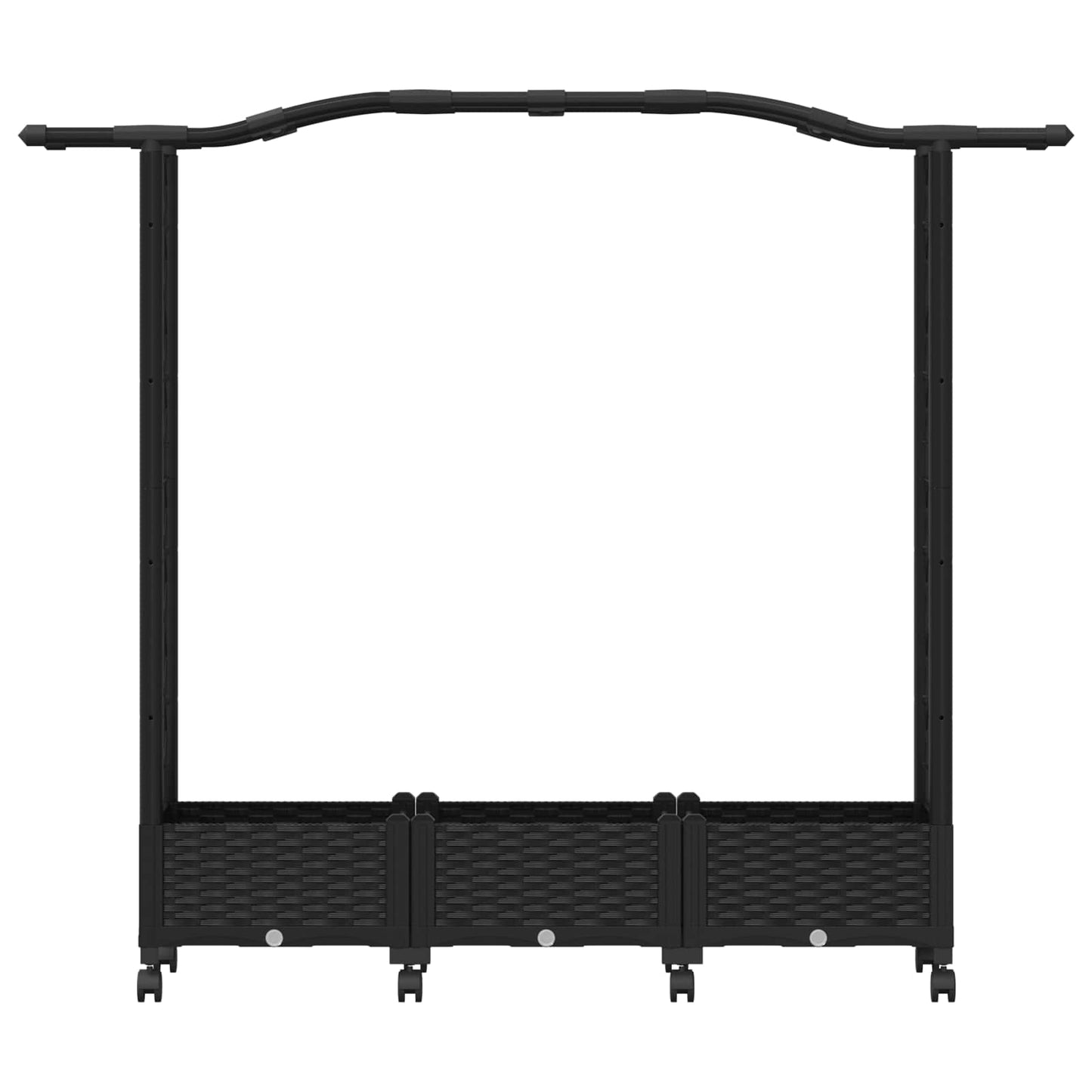 Verhoogd Bed met Trellis en Dak Zwart 169 x 40 x 129 cm PP
