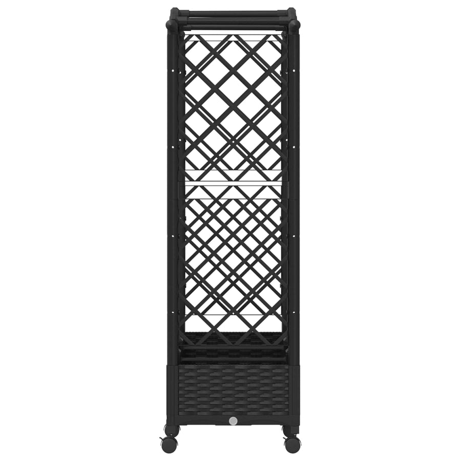 Verhoogd Bed met Trellis en Dak Zwart 169 x 40 x 129 cm PP