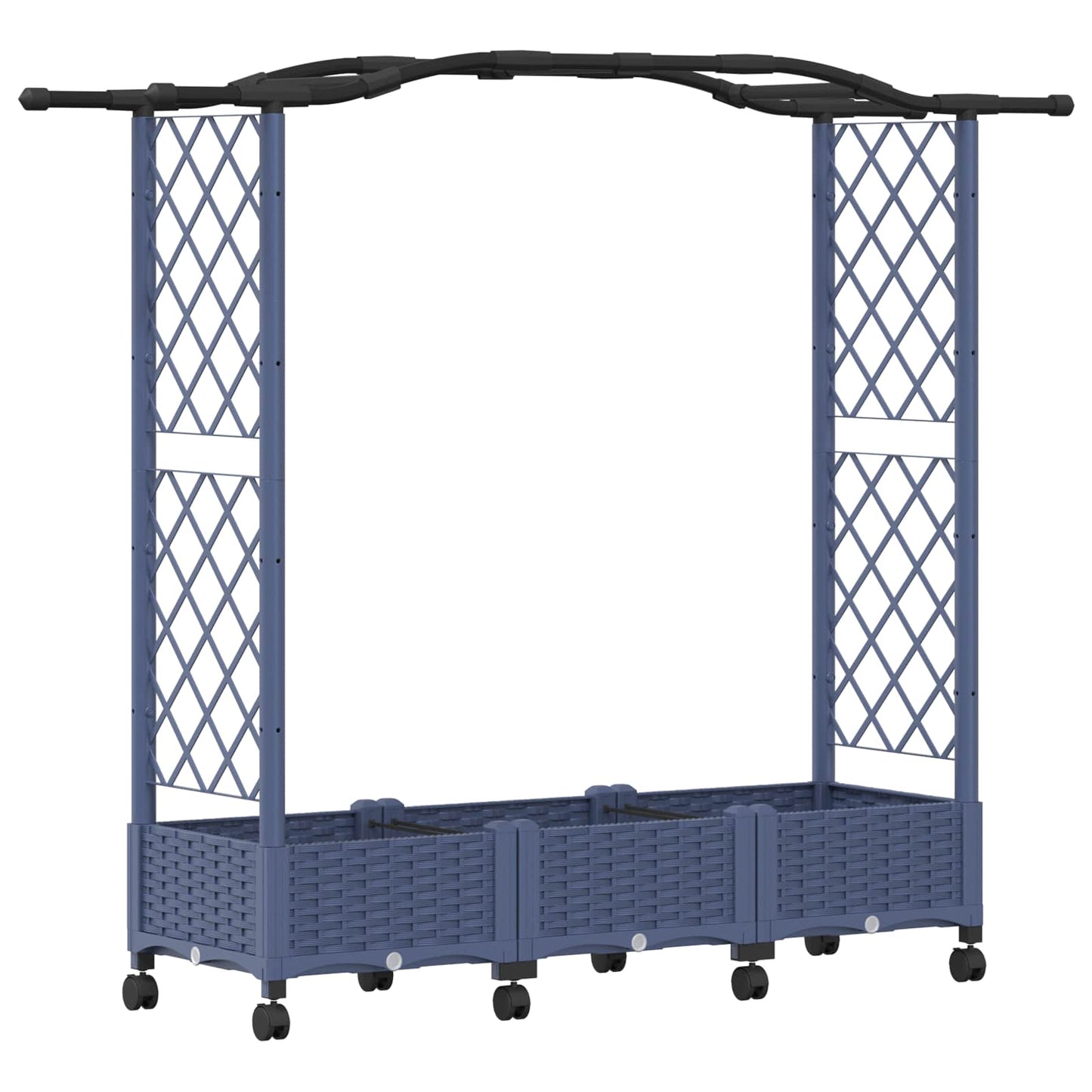 Verhoogd Bed met Trellis en Dak Grijs 169 x 40 x 129 cm PP