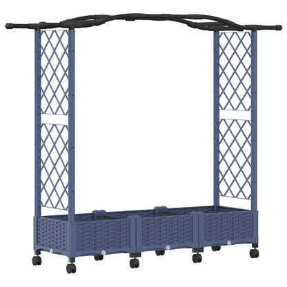 Verhoogd Bed met Trellis en Dak Grijs 169 x 40 x 129 cm PP