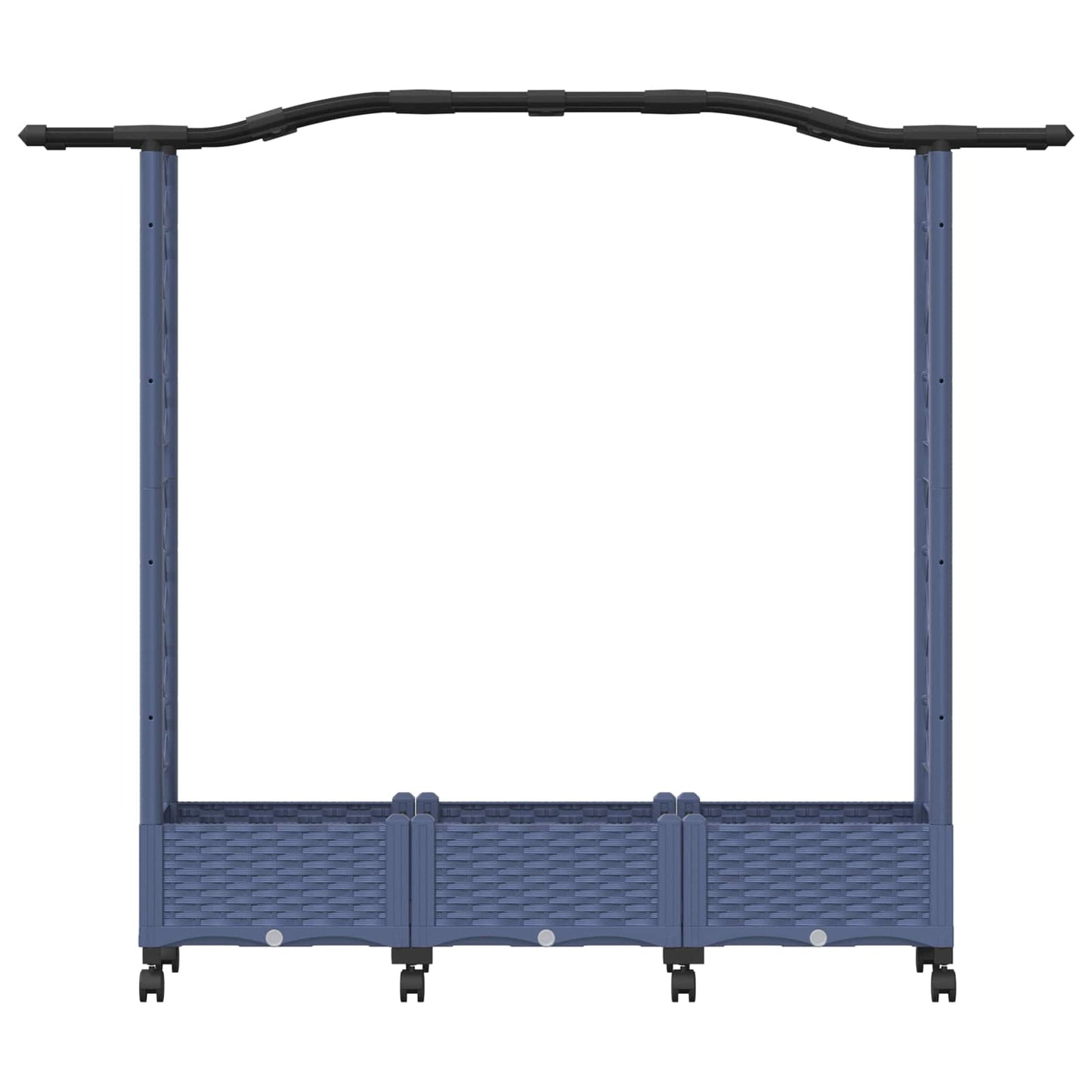 Verhoogd Bed met Trellis en Dak Grijs 169 x 40 x 129 cm PP