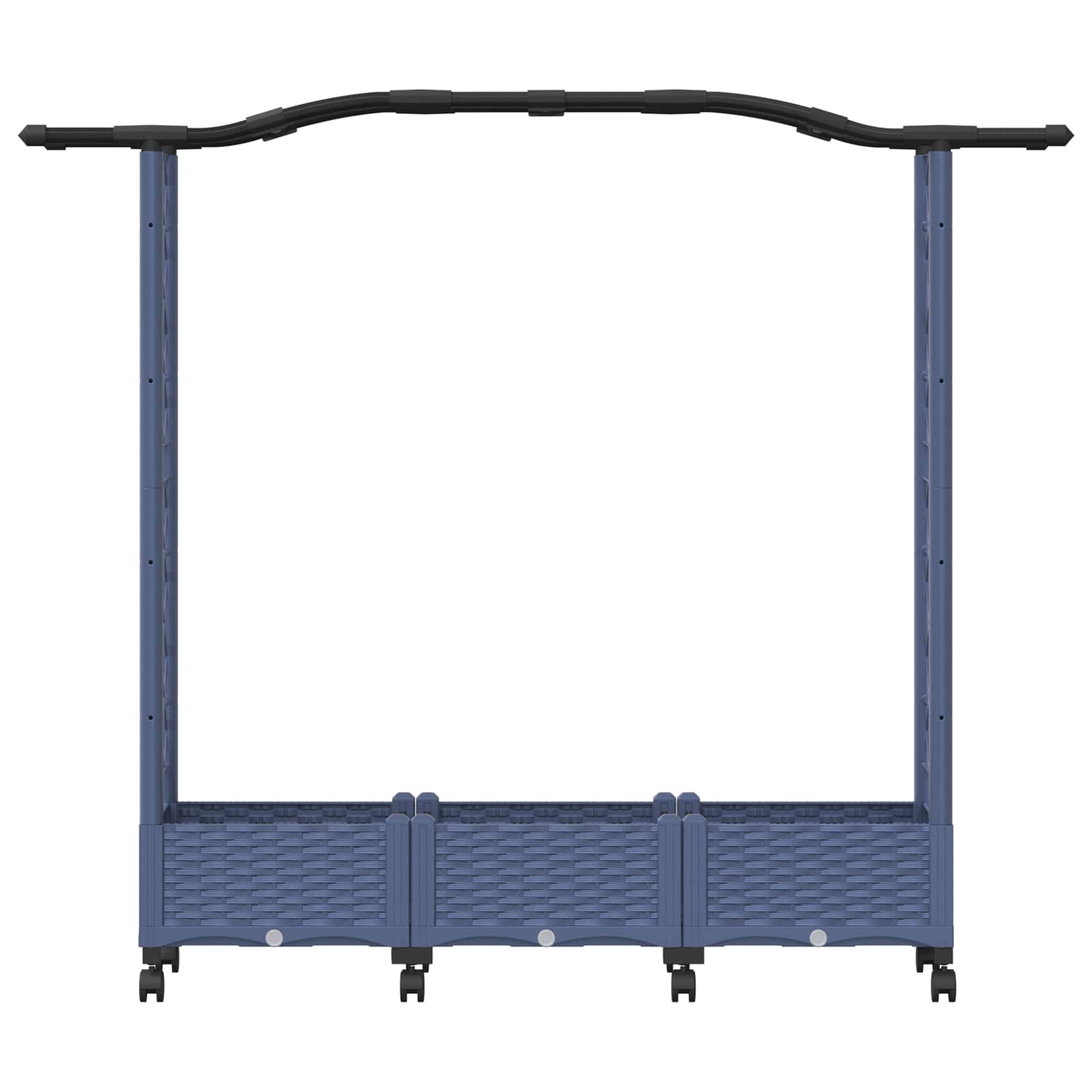 Verhoogd Bed met Trellis en Dak Grijs 169 x 40 x 129 cm PP