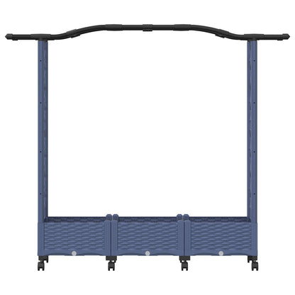 Verhoogd Bed met Trellis en Dak Grijs 169 x 40 x 129 cm PP