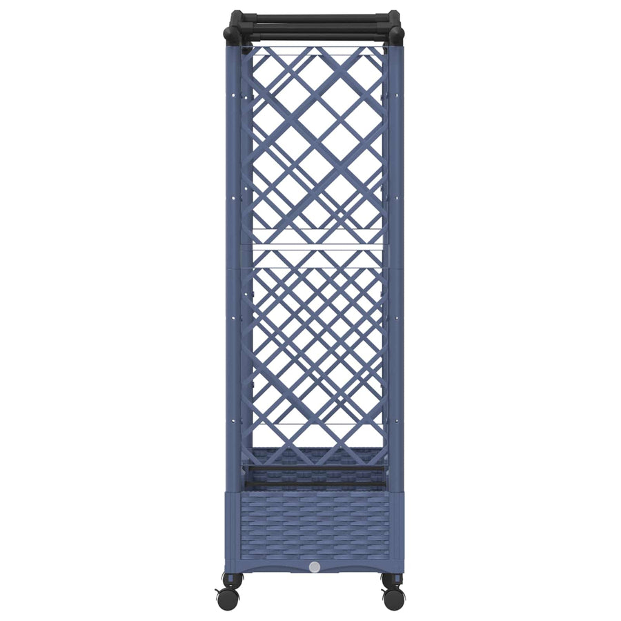 Verhoogd Bed met Trellis en Dak Grijs 169 x 40 x 129 cm PP