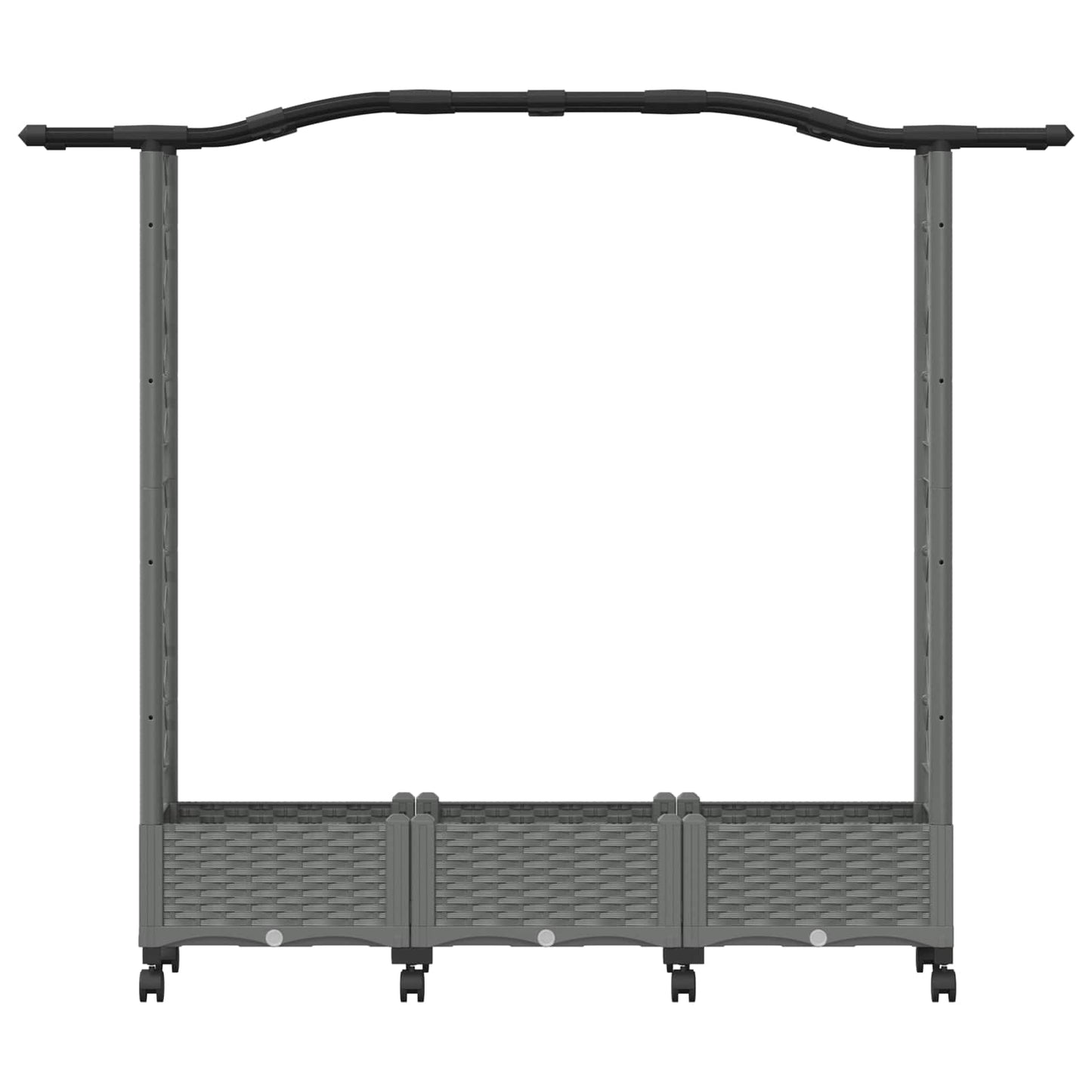 Verhoogd Bed met Trellis en Dak Lichtgrijs 169 x 40 x 129 cm PP