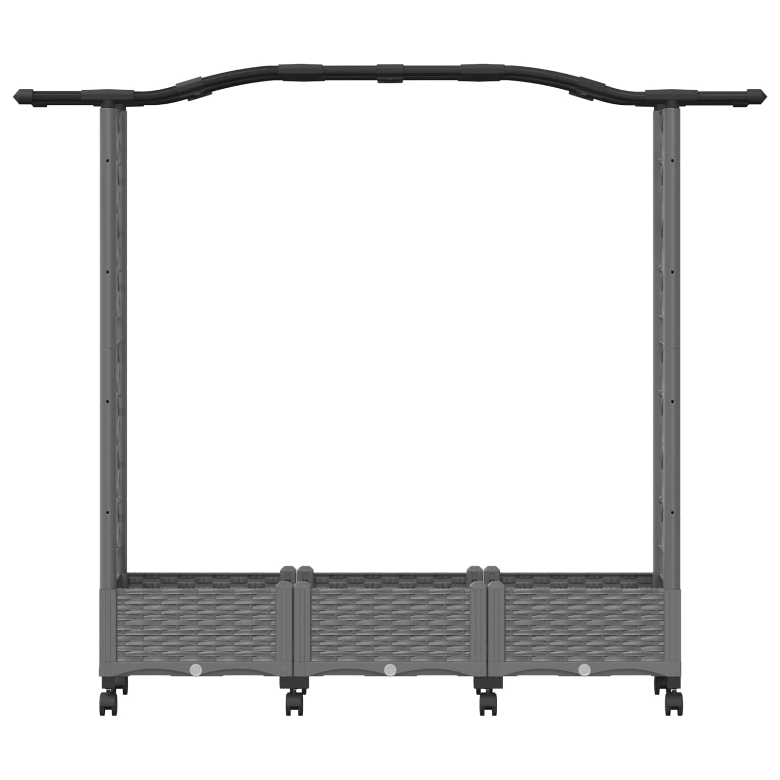 Verhoogd Bed met Trellis en Dak Lichtgrijs 169 x 40 x 129 cm PP