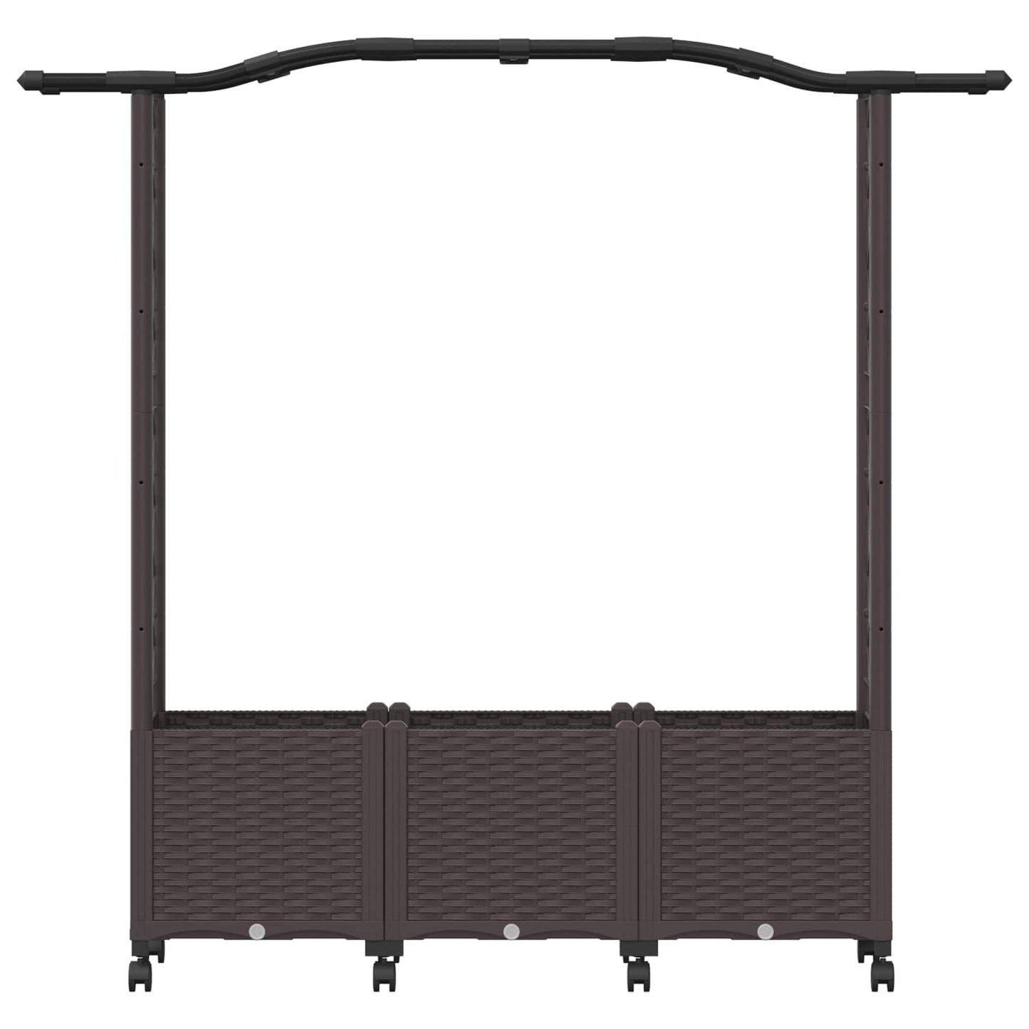 Verhoogd Bed met Trellis en Dak Bruin 164 x 40 x 144 cm PP