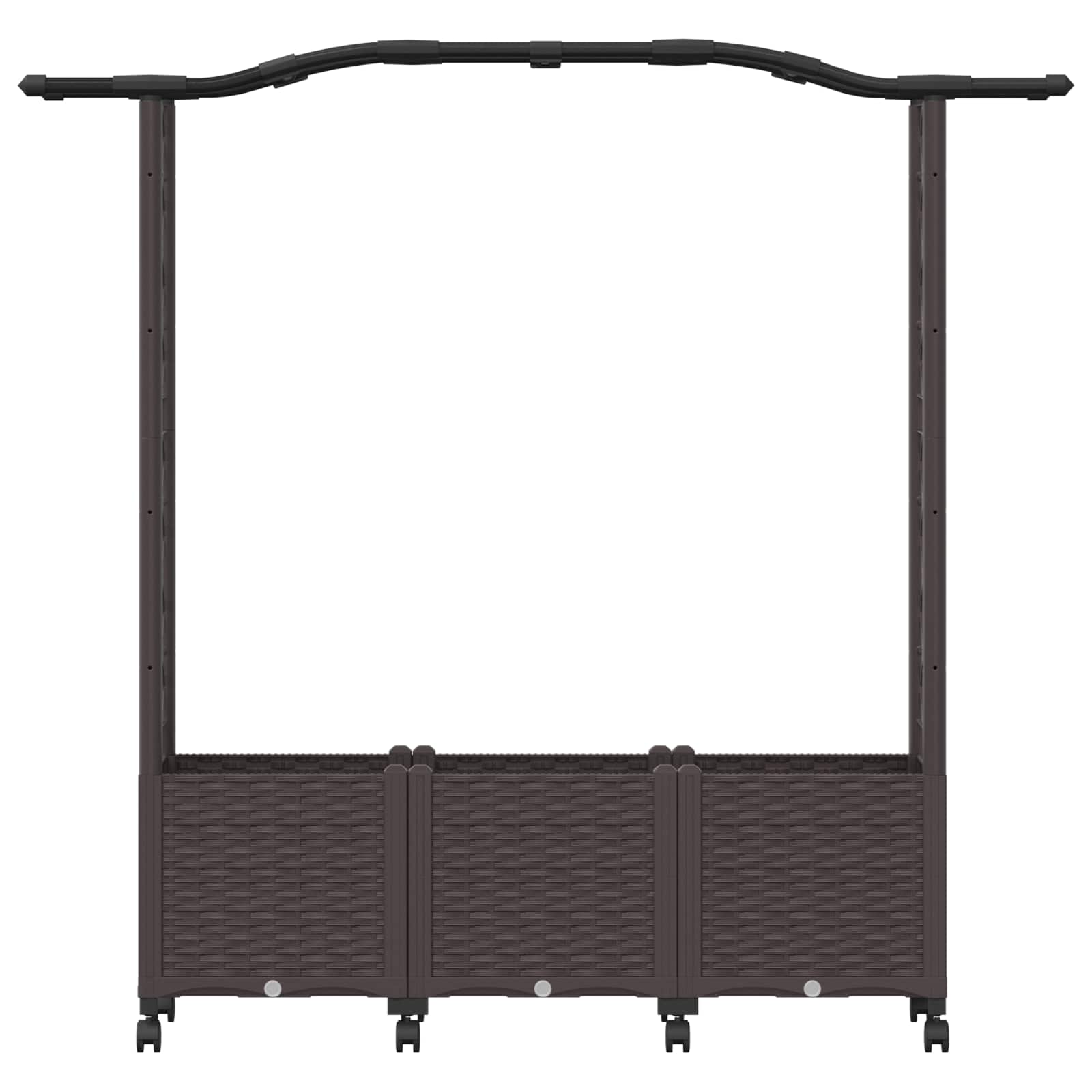 Verhoogd Bed met Trellis en Dak Bruin 164 x 40 x 144 cm PP