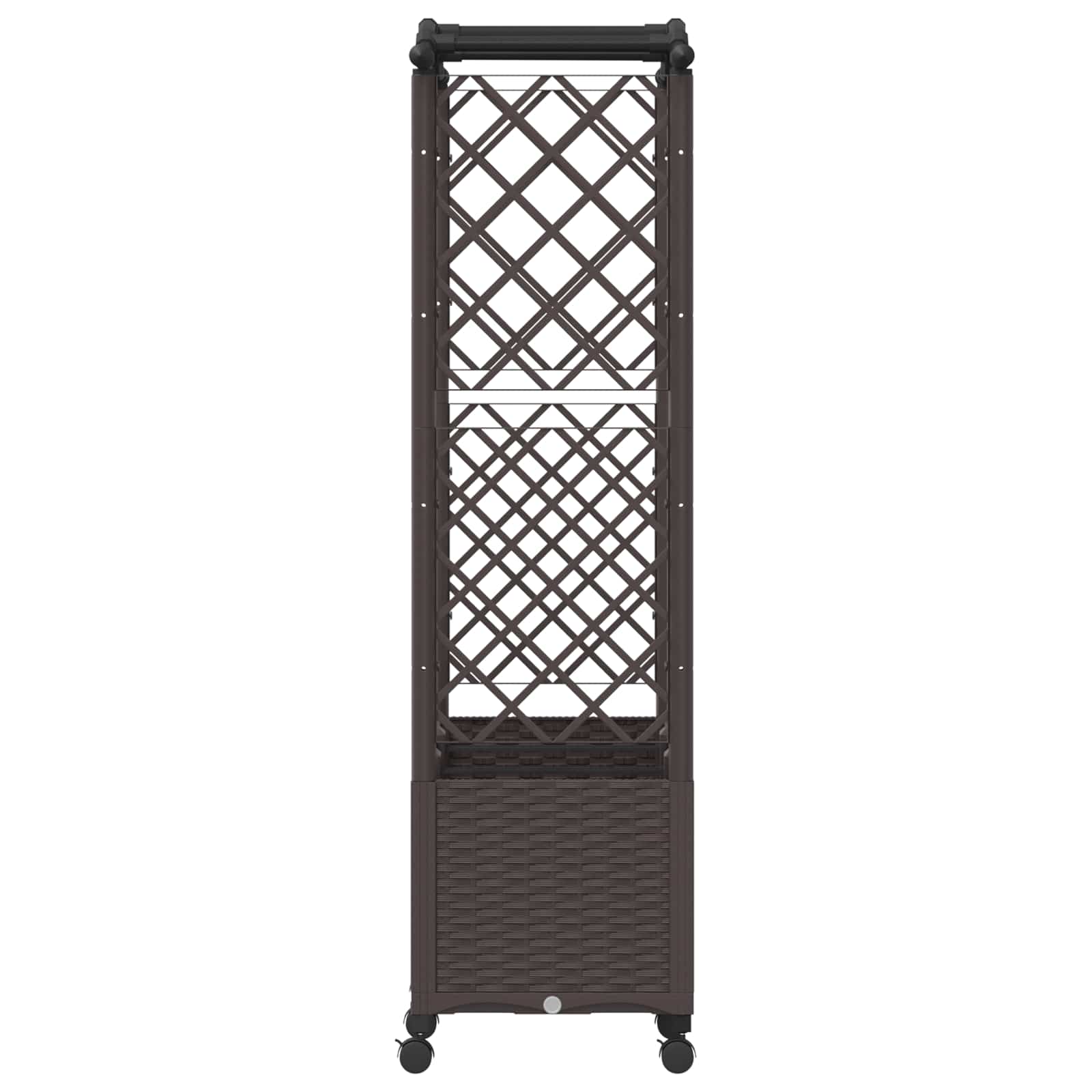 Verhoogd Bed met Trellis en Dak Bruin 164 x 40 x 144 cm PP