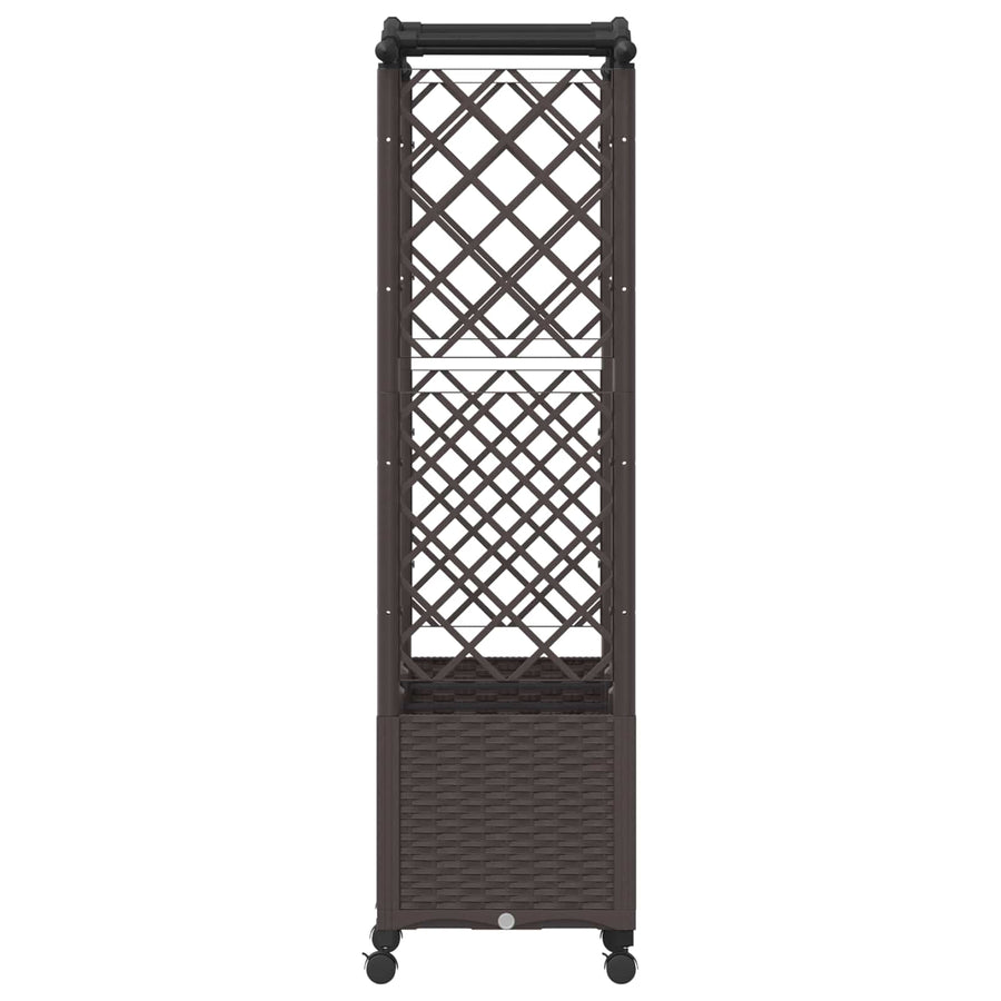 Verhoogd Bed met Trellis en Dak Bruin 164 x 40 x 144 cm PP