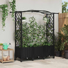 Verhoogd tuinbed met dak 164x40x144 cm polypropyleen zwart