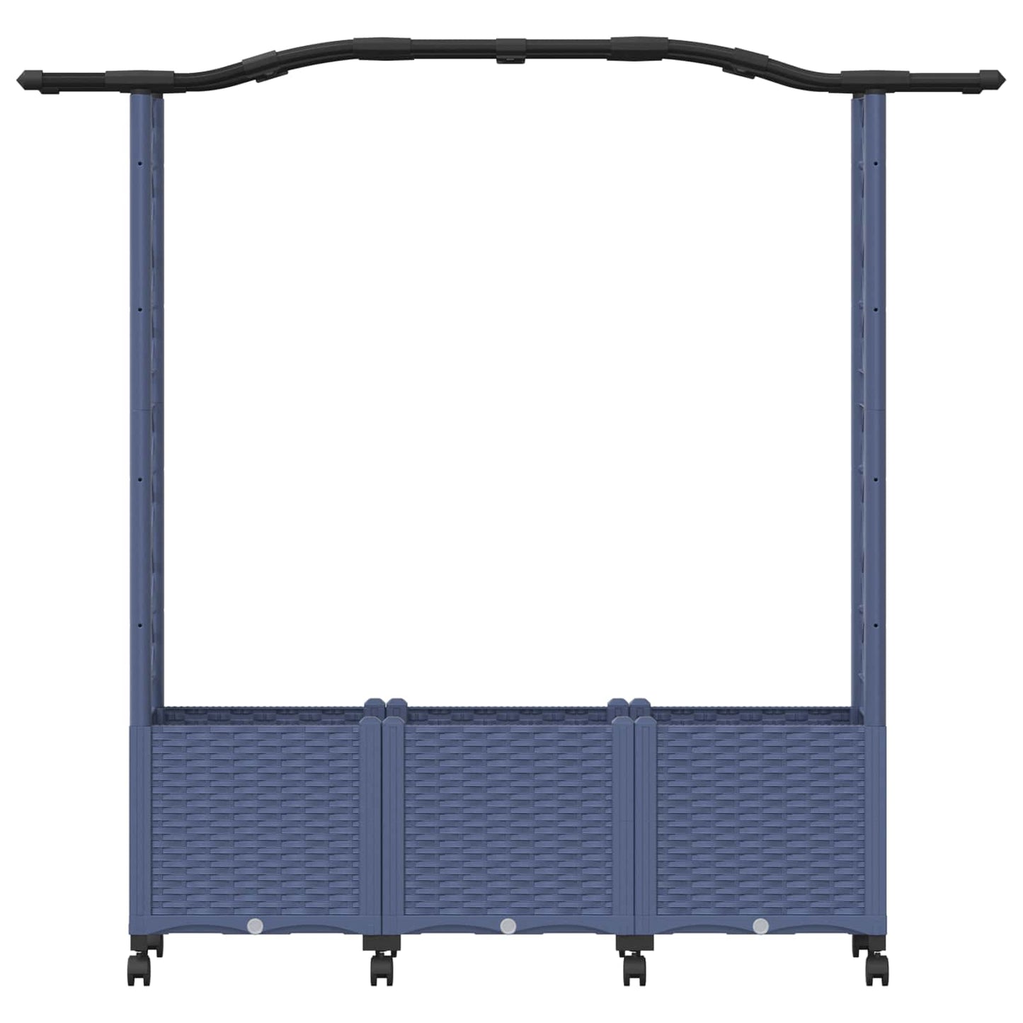 Verhoogd Bed met Trellis en Dak Grijs 164 x 40 x 144 cm PP