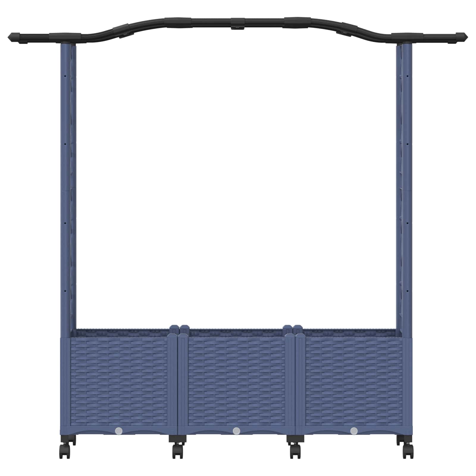 Verhoogd Bed met Trellis en Dak Grijs 164 x 40 x 144 cm PP