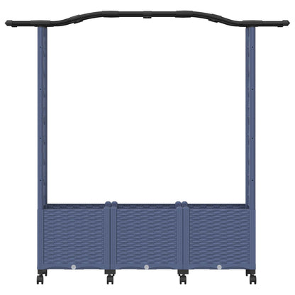 Verhoogd Bed met Trellis en Dak Grijs 164 x 40 x 144 cm PP