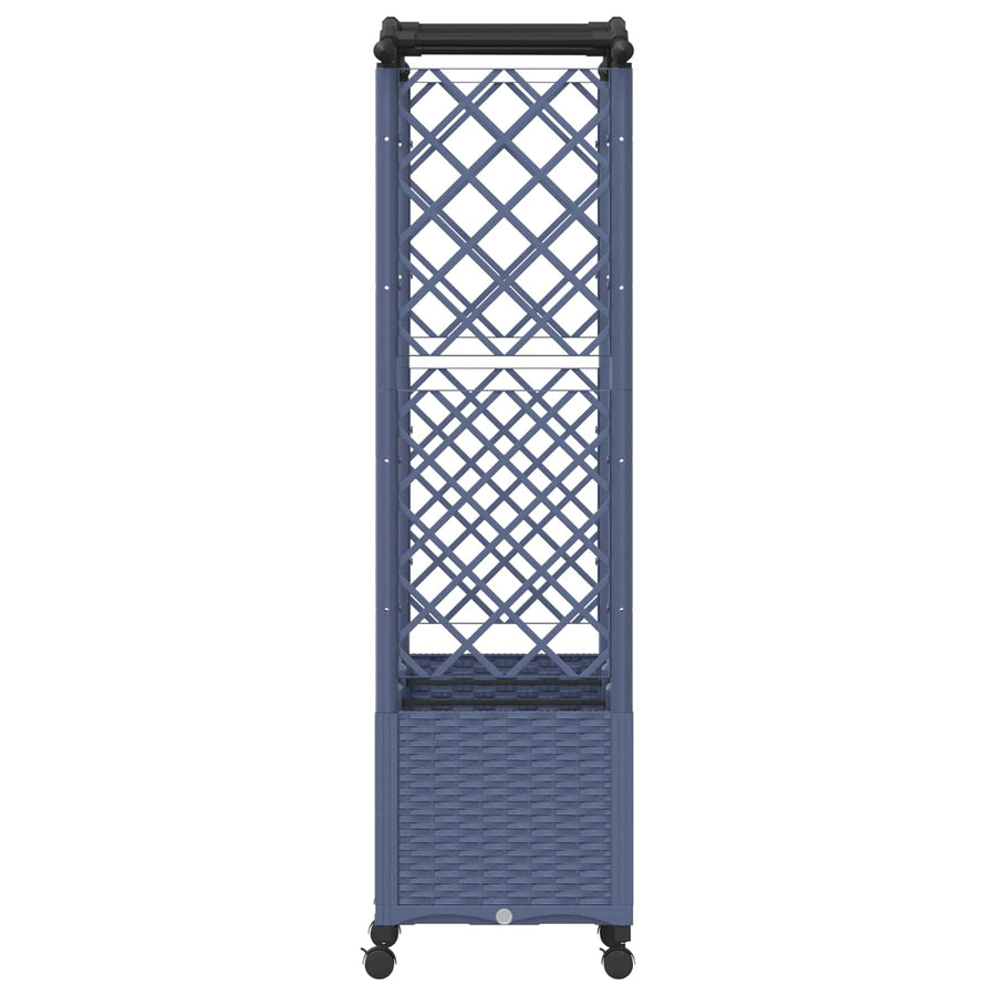 Verhoogd Bed met Trellis en Dak Grijs 164 x 40 x 144 cm PP