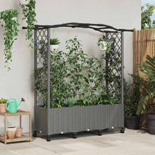 Verhoogd Bed met Trellis en Dak Lichtgrijs 164 x 40 x 144 cm PP