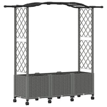 Verhoogd Bed met Trellis en Dak Lichtgrijs 164 x 40 x 144 cm PP