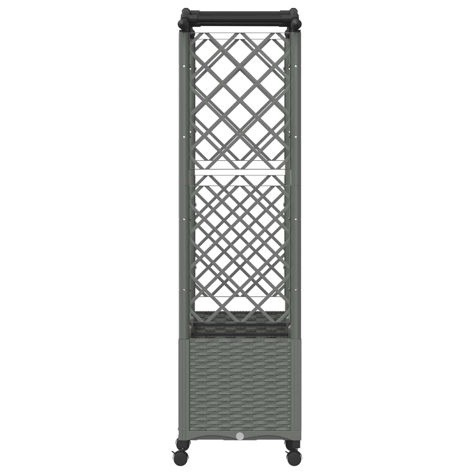 Verhoogd Bed met Trellis en Dak Lichtgrijs 164 x 40 x 144 cm PP