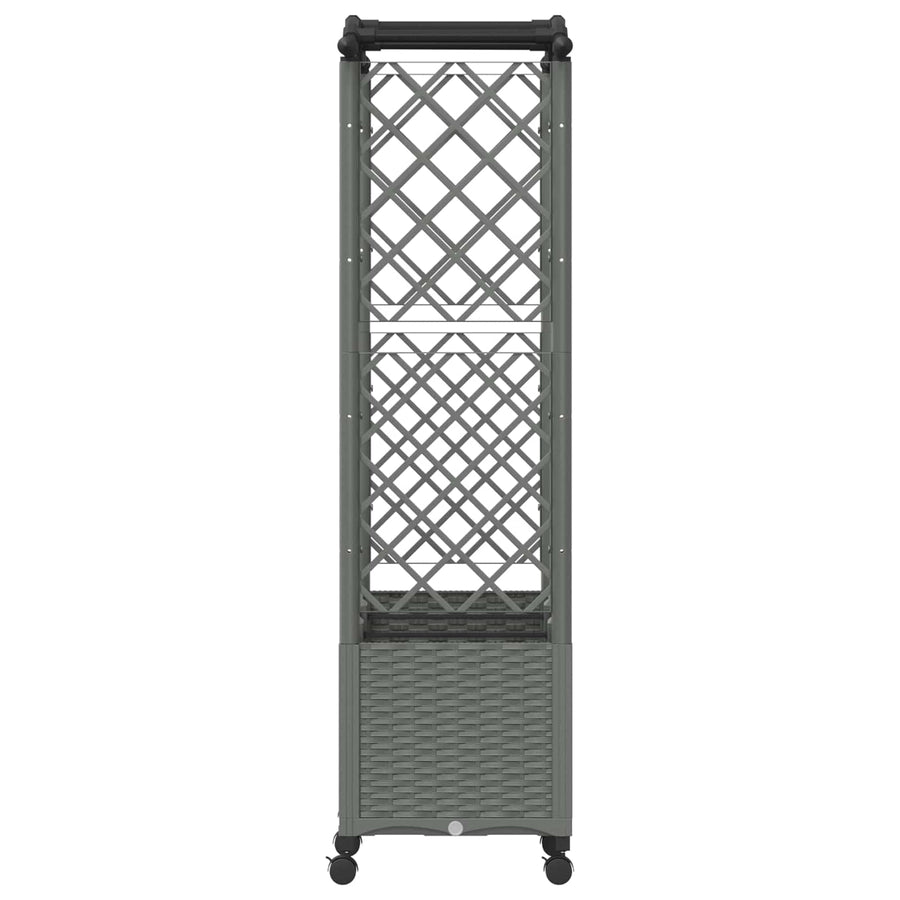 Verhoogd Bed met Trellis en Dak Lichtgrijs 164 x 40 x 144 cm PP