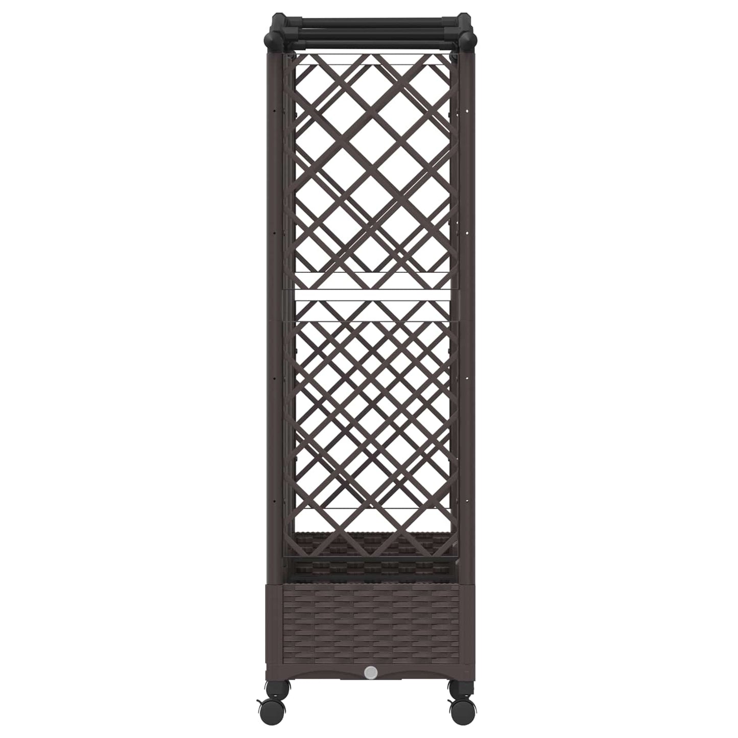 Verhoogd Bed met Trellis en Dak Bruin 163 x 40 x 129 cm PP