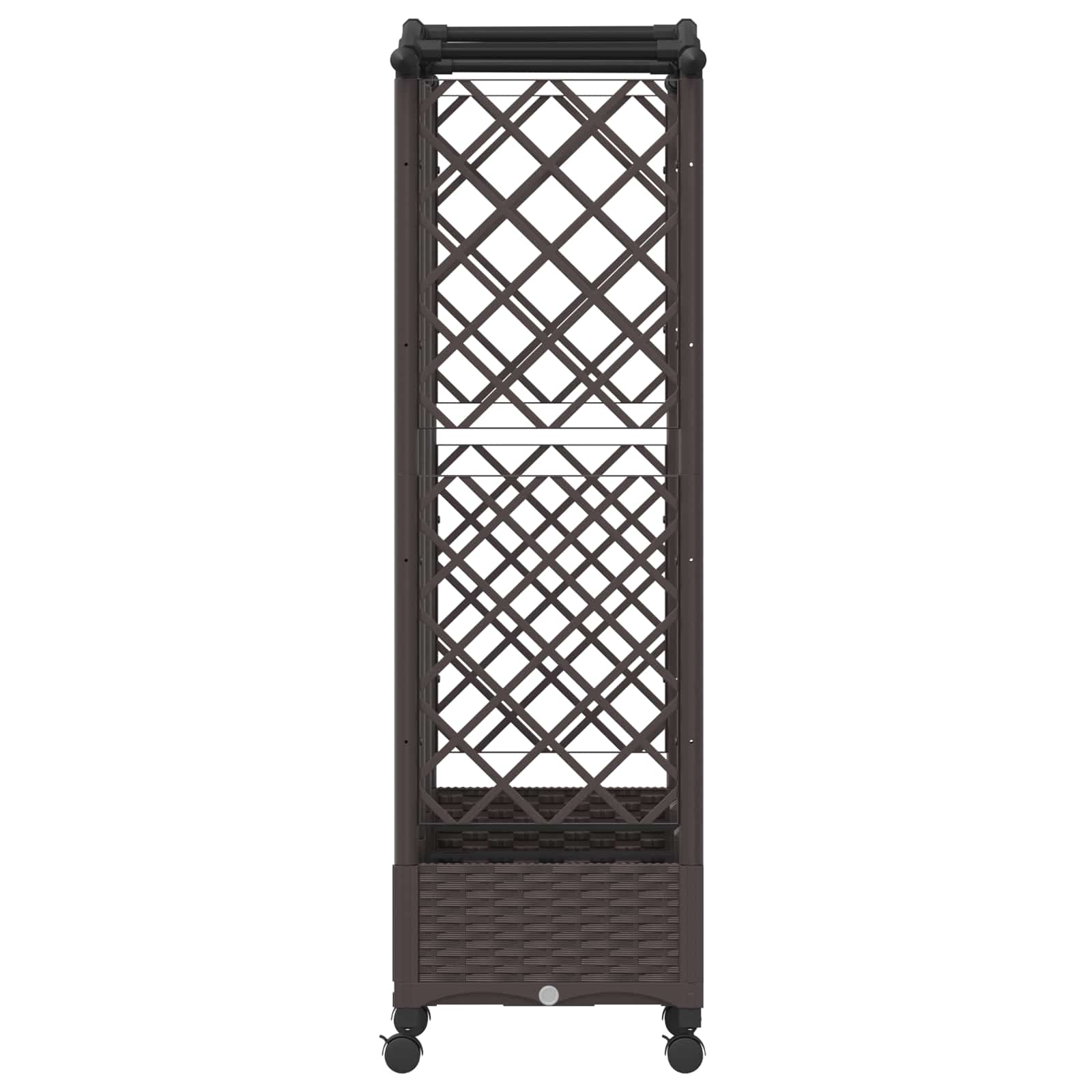 Verhoogd Bed met Trellis en Dak Bruin 163 x 40 x 129 cm PP