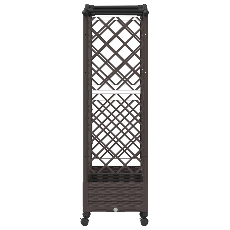 Verhoogd Bed met Trellis en Dak Bruin 163 x 40 x 129 cm PP