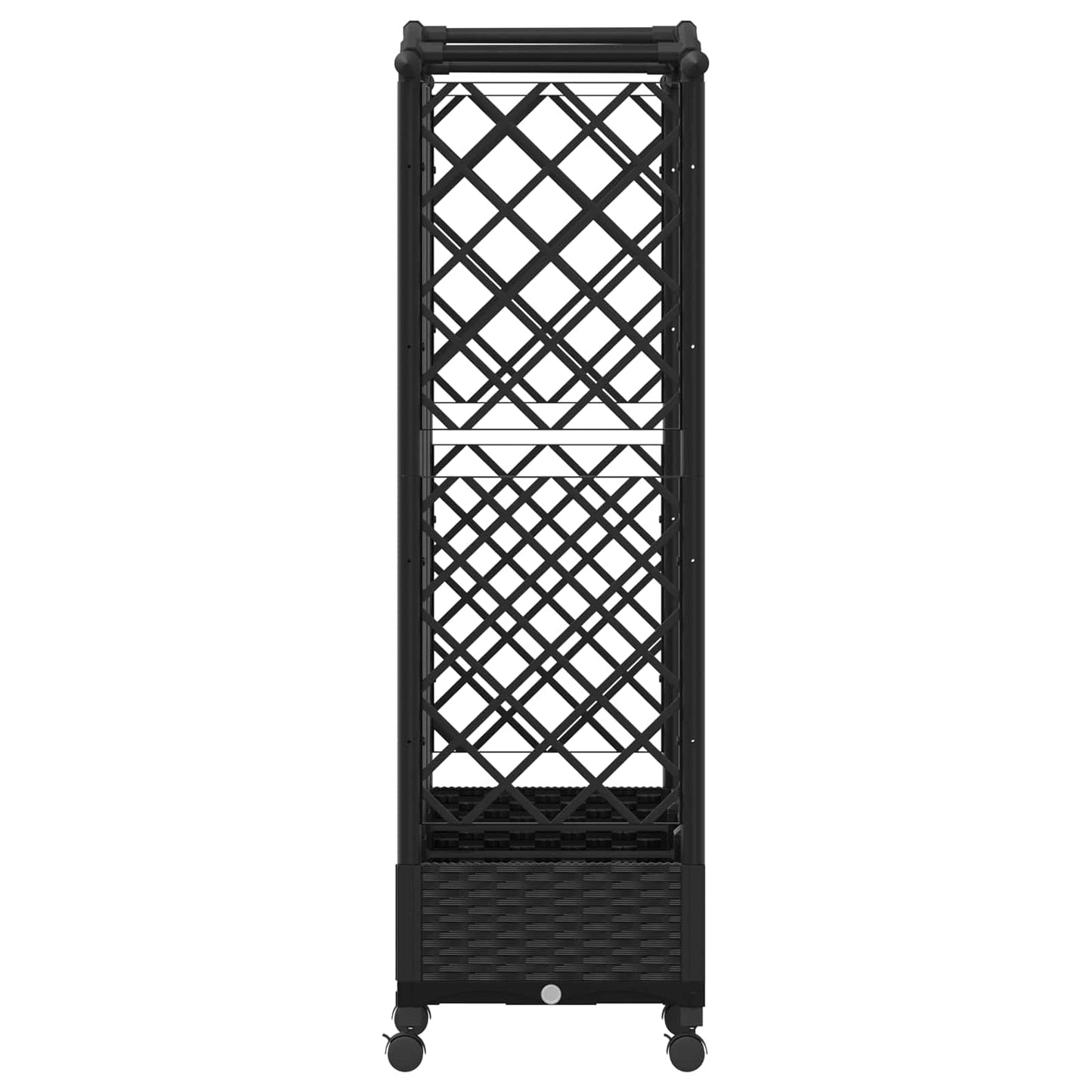 Verhoogd Bed met Trellis en Dak Zwart 163 x 40 x 129 cm PP