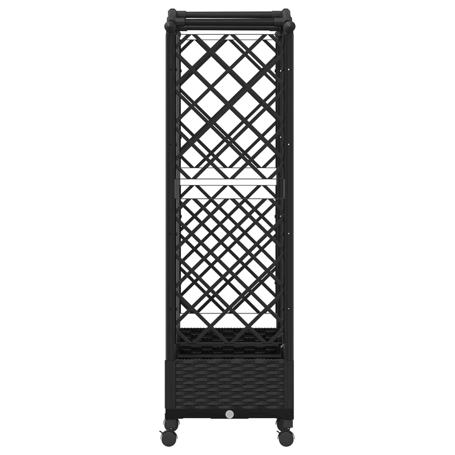 Verhoogd Bed met Trellis en Dak Zwart 163 x 40 x 129 cm PP