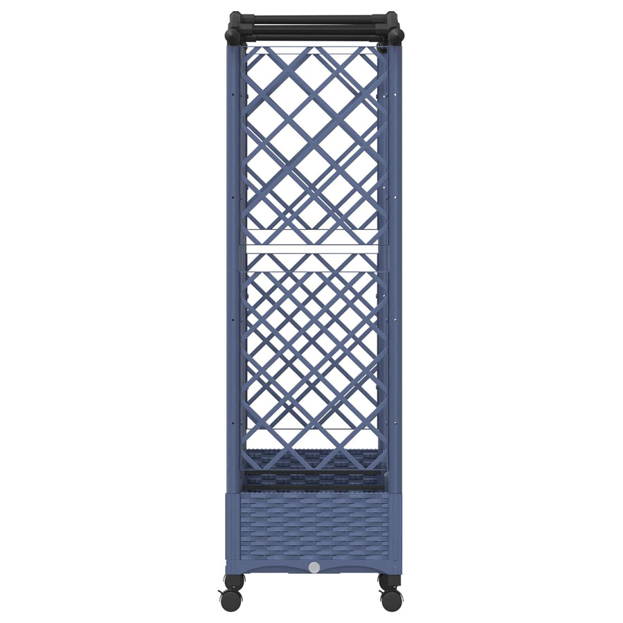 Verhoogd Bed met Trellis en Dak Grijs 163 x 40 x 129 cm PP
