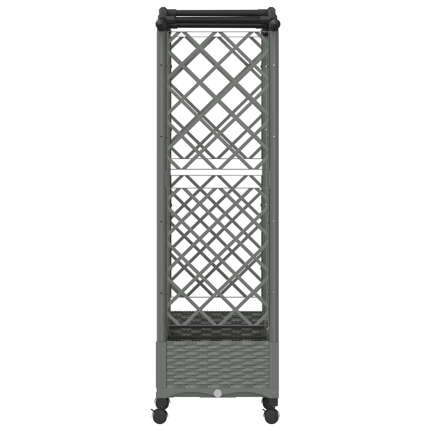 Verhoogd Bed met Trellis en Dak Lichtgrijs 163 x 40 x 129 cm PP