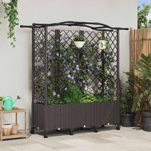 Verhoogd Bed met Trellis en Dak Bruin 163 x 40 x 144 cm PP