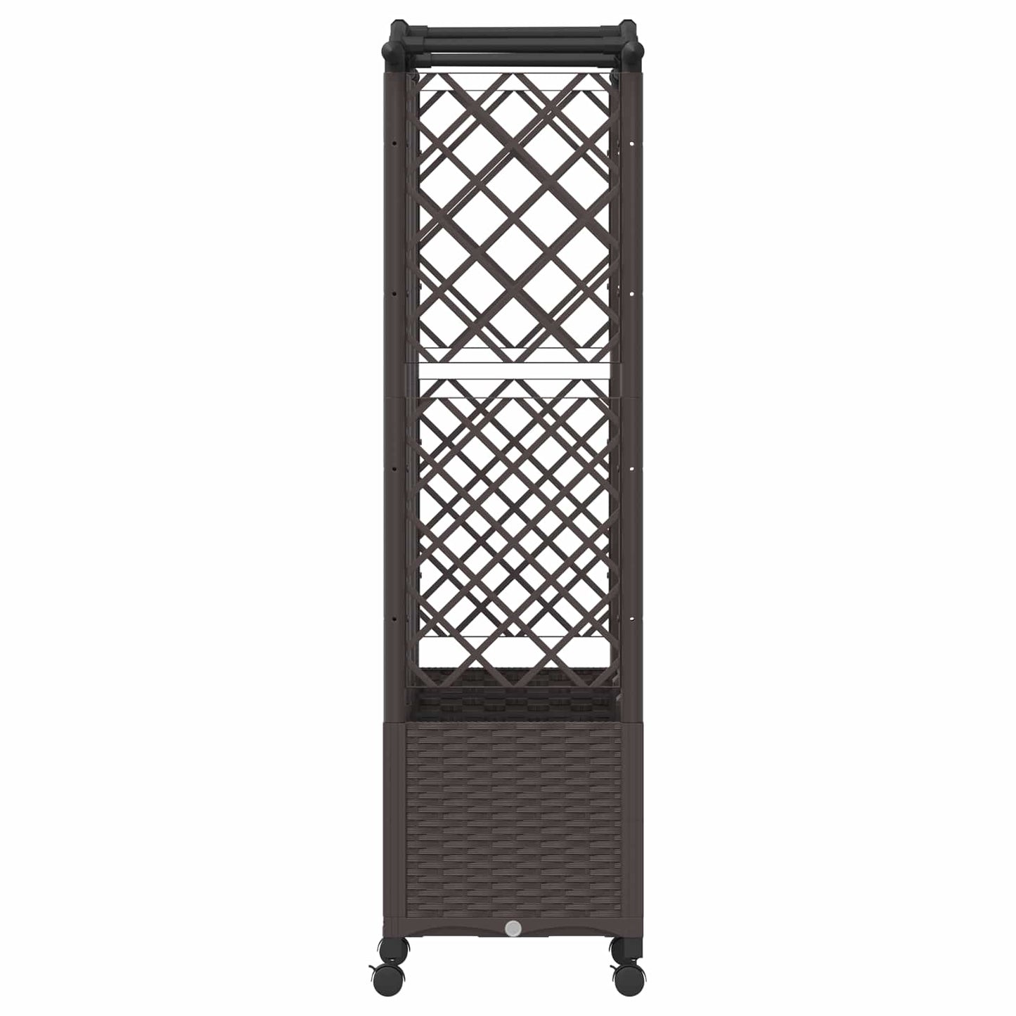 Verhoogd Bed met Trellis en Dak Bruin 163 x 40 x 144 cm PP