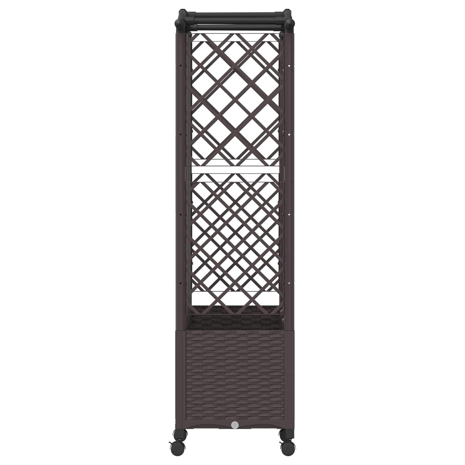 Verhoogd Bed met Trellis en Dak Bruin 163 x 40 x 144 cm PP