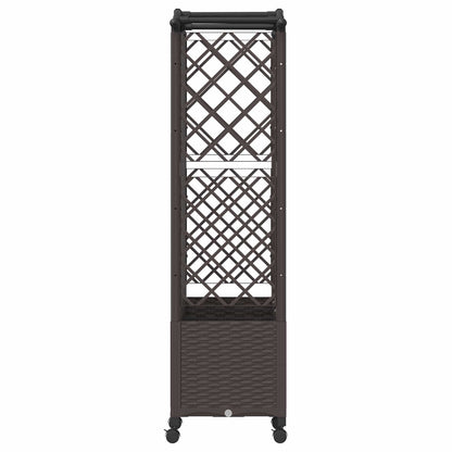 Verhoogd Bed met Trellis en Dak Bruin 163 x 40 x 144 cm PP