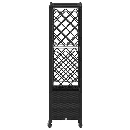 Verhoogd Bed met Trellis en Dak Zwart 163 x 40 x 144 cm PP