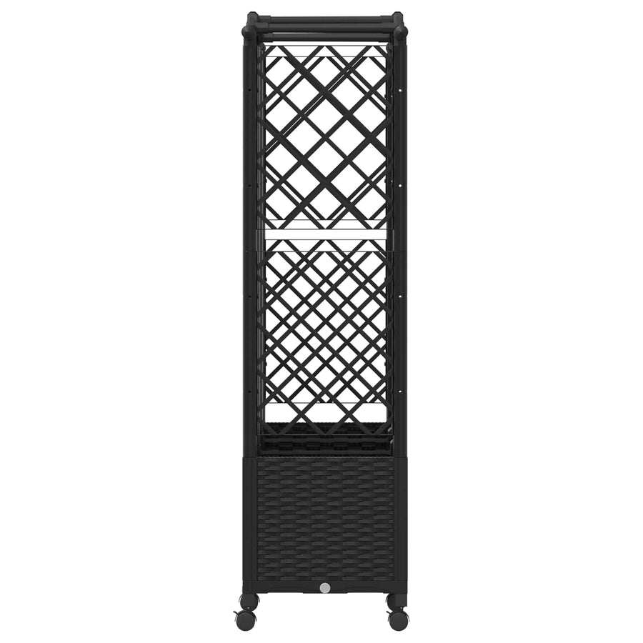 Verhoogd Bed met Trellis en Dak Zwart 163 x 40 x 144 cm PP