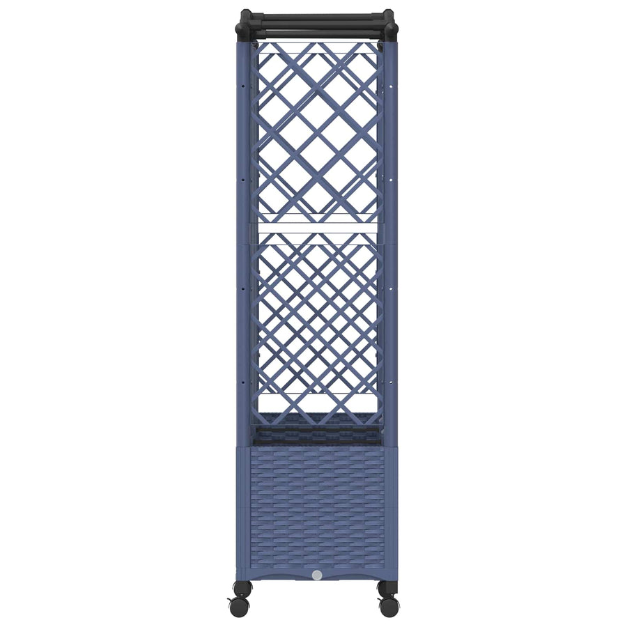 Verhoogd Bed met Trellis en Dak Grijs 163 x 40 x 144 cm PP